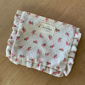 Sezane zippered clutch , makeup bag - ditsy floral print